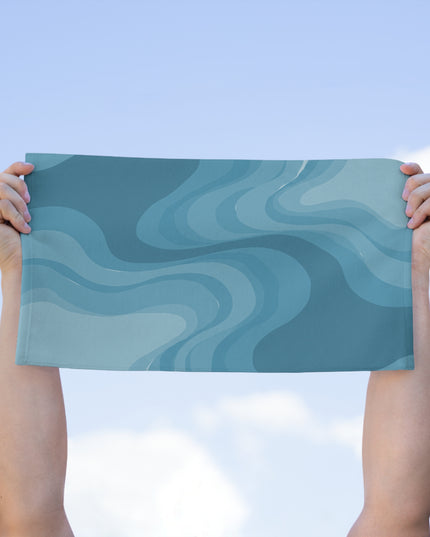 Sky Blue Wavey Rally Towel, 11" x 18"