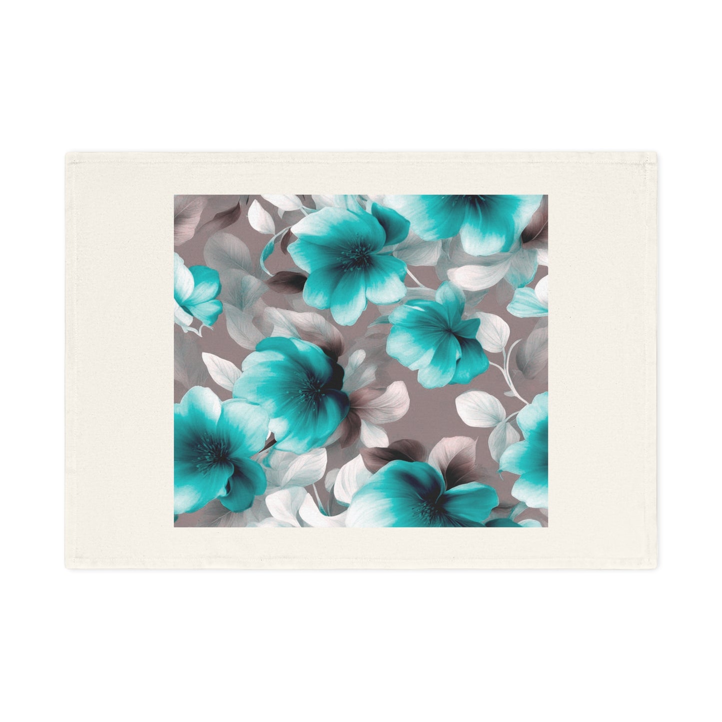 Tif Green Gray Floral Bunch Cotton Tea Towel 19.6" x 27.5"