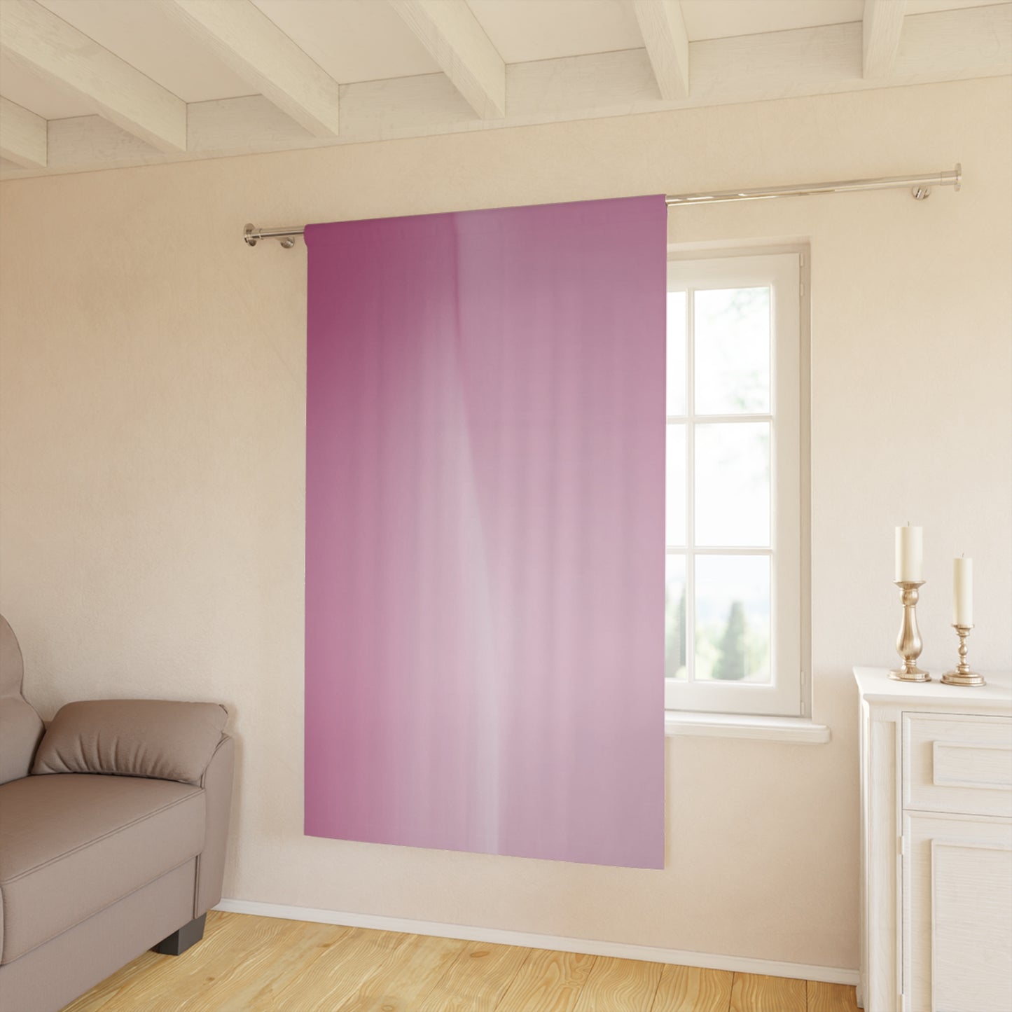 Pink Blush Fade Window Curtain, 50" x  84", blackout