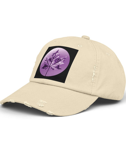 Purple Maple Leaf Unisex Distressed Cap
