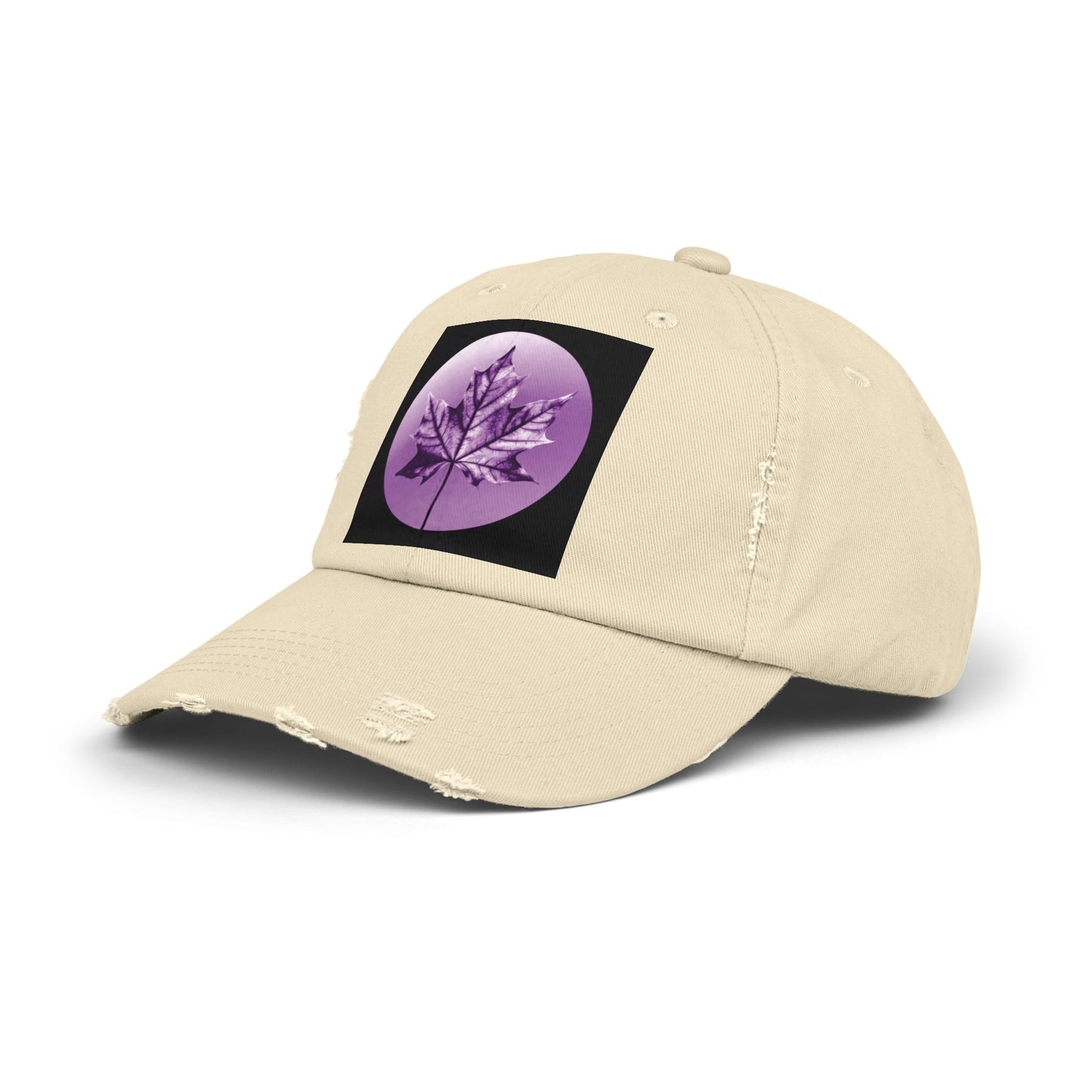 Purple Maple Leaf Unisex Distressed Cap