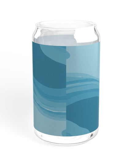 Sky Blue Wavey Sipper Glass, 16oz