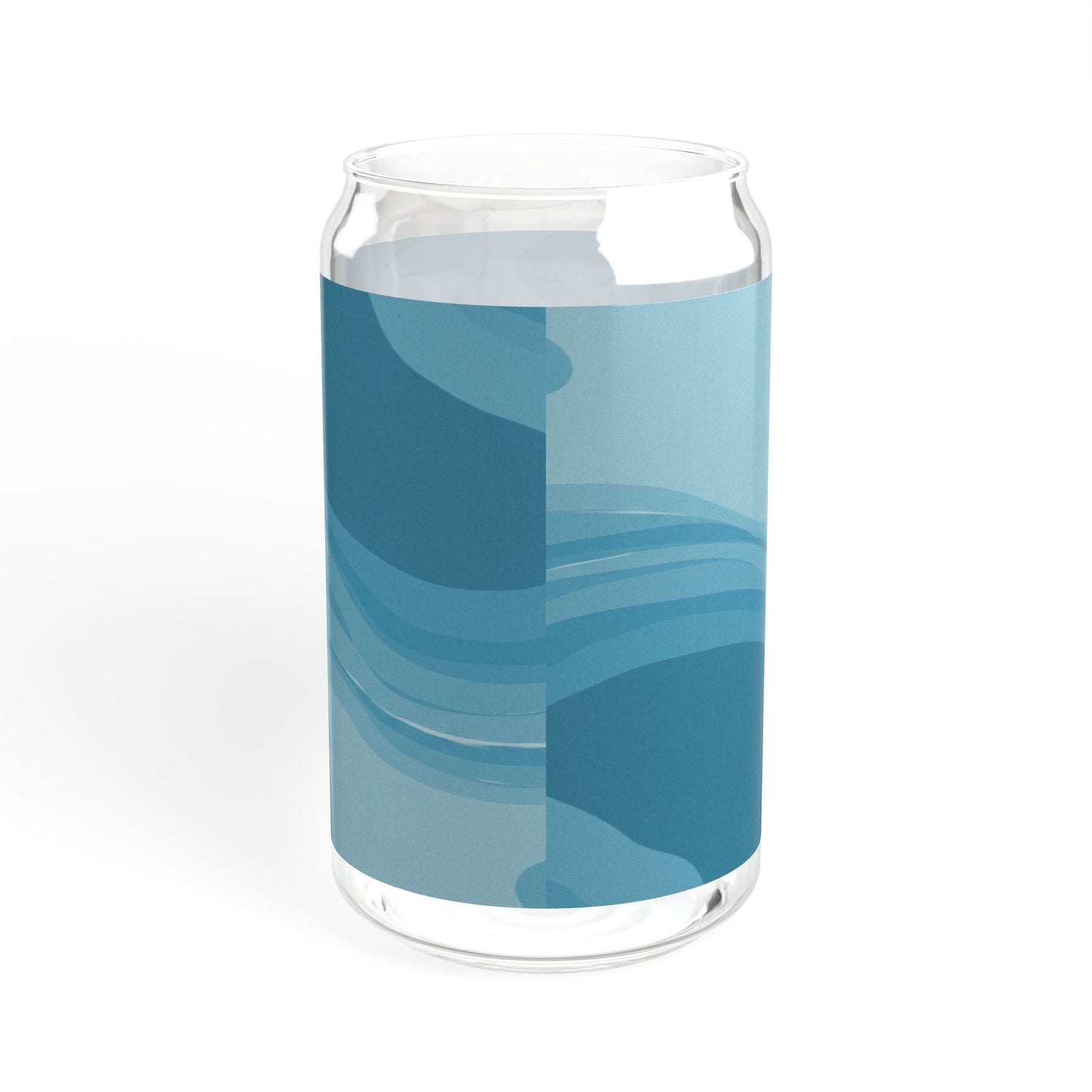 Sky Blue Wavey Sipper Glass, 16oz