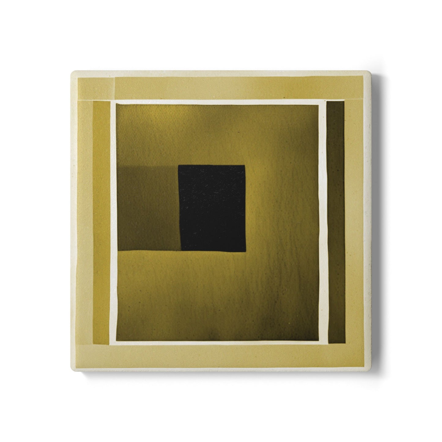 Tan Shadow 4" x 4" Square Ceramic Coaster