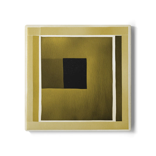 Tan Shadow 4" x 4" Square Ceramic Coaster