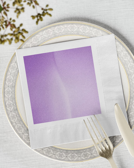 Soft Lavender Fade White Coined Napkins, 6.5" x 6.5"