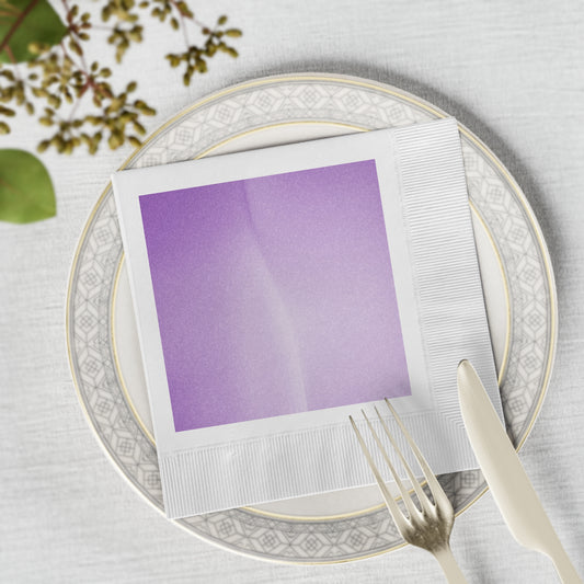 Soft Lavender Fade White Coined Napkins, 6.5" x 6.5"
