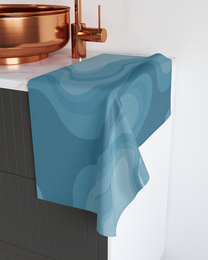 Sky Blue Wavey Hand Towel, 16" x 28"