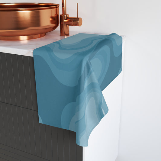 Sky Blue Wavey Hand Towel, 16" x 28"