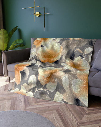 Soft Blossom Floral Bunch Crushed Velvet Blanket, 50" x 60"