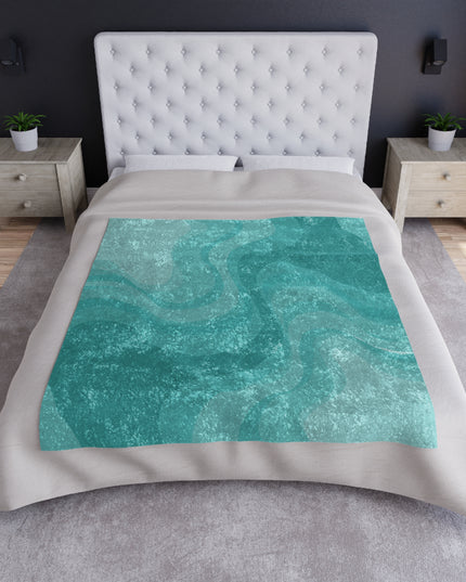 Tif Green Wavey 50" x 60" Crushed Velvet Blanket