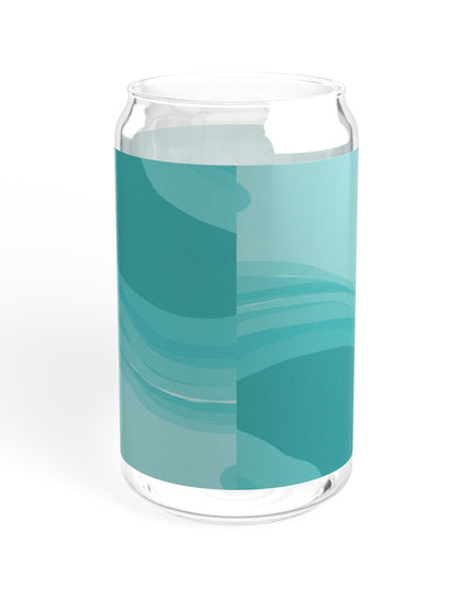 Tif Green Wavey Sipper Glass, 16oz