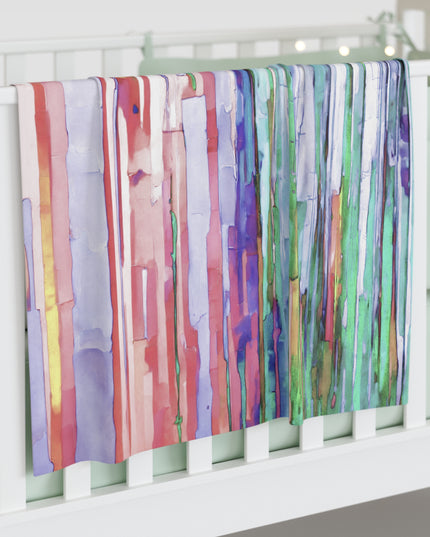 Striped Pastels Baby Swaddle 30″×40″ Blanket