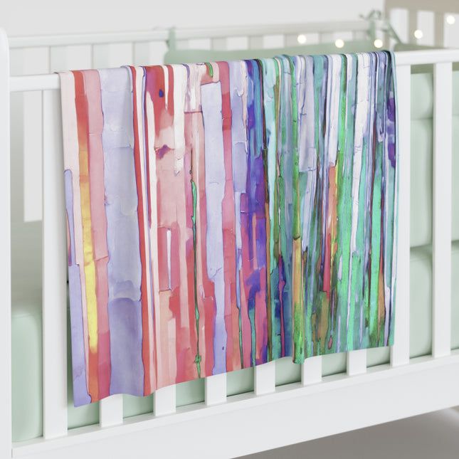 Striped Pastels Baby Swaddle 30″×40″ Blanket