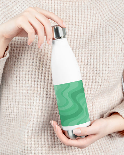 Mint Green Wavey 20oz Insulated Water Bottle