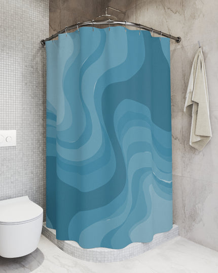 Sky Blue Wavey Shower Curtains, 71" x 74"