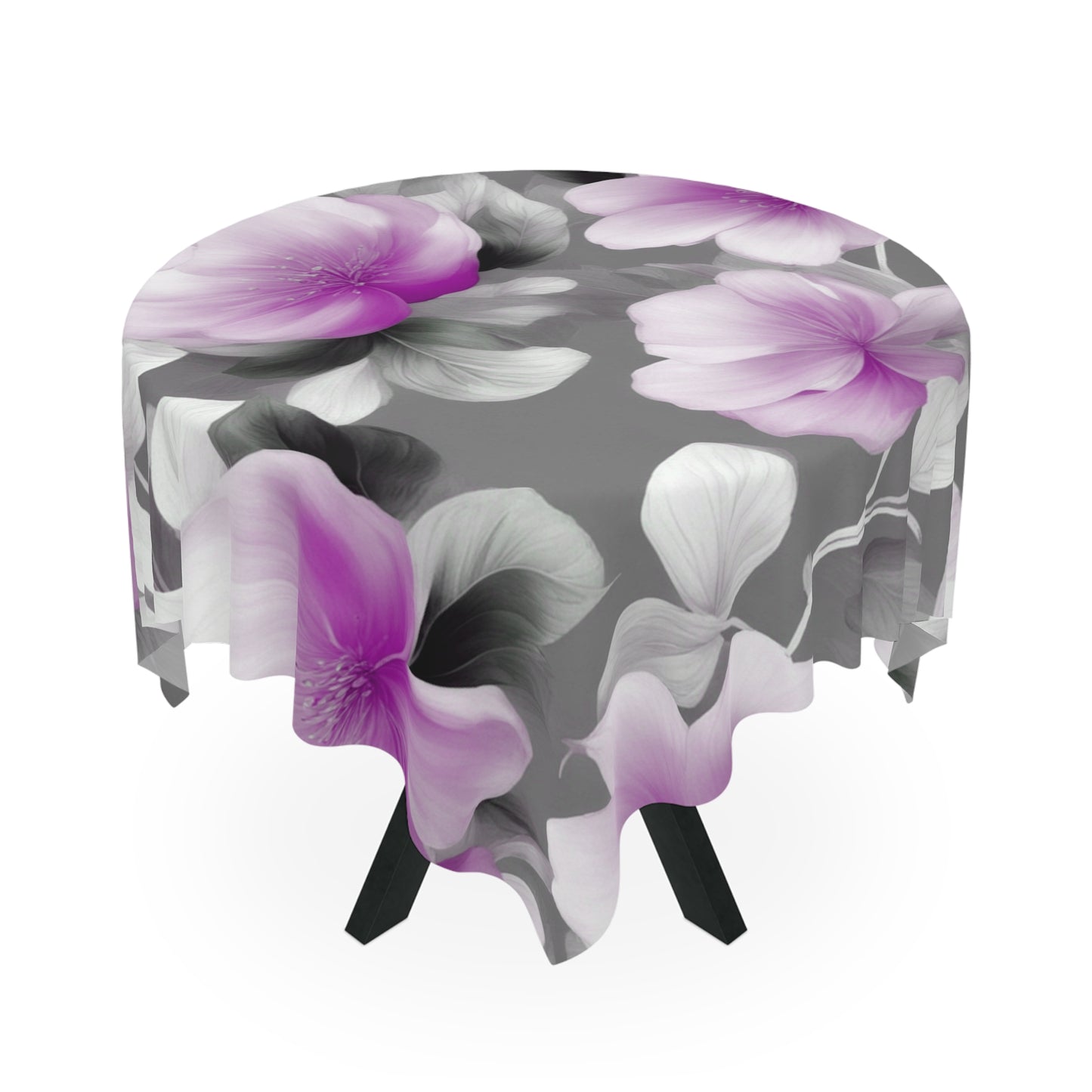 Purple Blossom Floral Bunch Tablecloth, 55" x 55"
