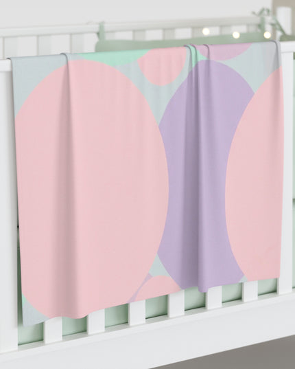 Pastel Peach and Soft Green Patches Baby Swaddle 30″×40″ Blanket
