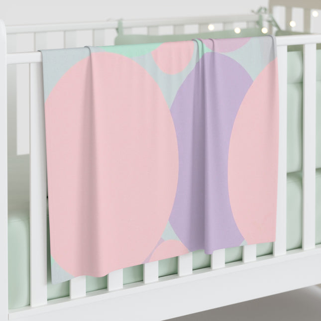 Pastel Peach and Soft Green Patches Baby Swaddle 30″×40″ Blanket