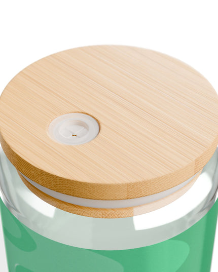 Mint Green Wavey Sipper Glass, 16oz