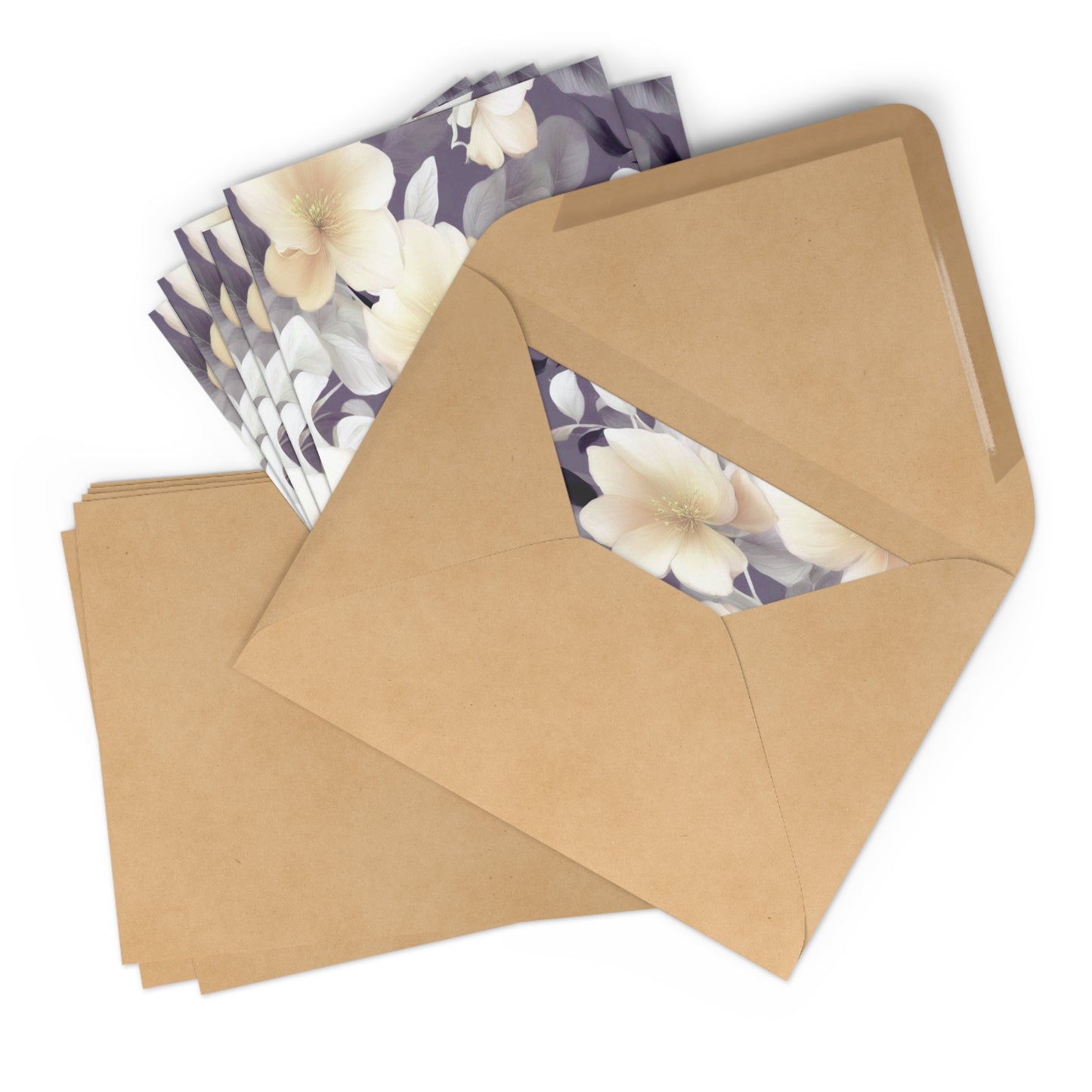 White Blush Floral Bunch Postcards (7 pcs)