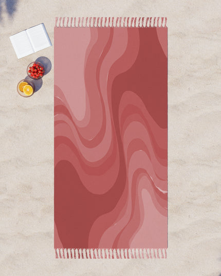 Power Red Wavey 38" × 81" Boho Beach Cloth