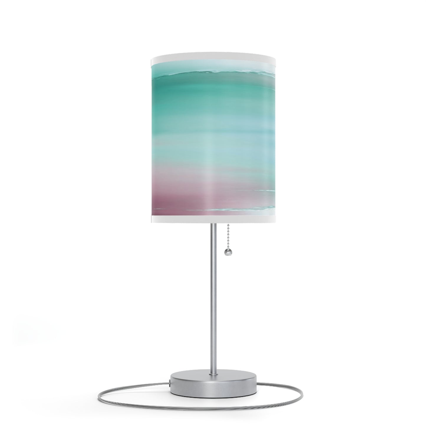Green Sea Lavender Fog Table Lamp on a White or Silver Stand, US|CA plug