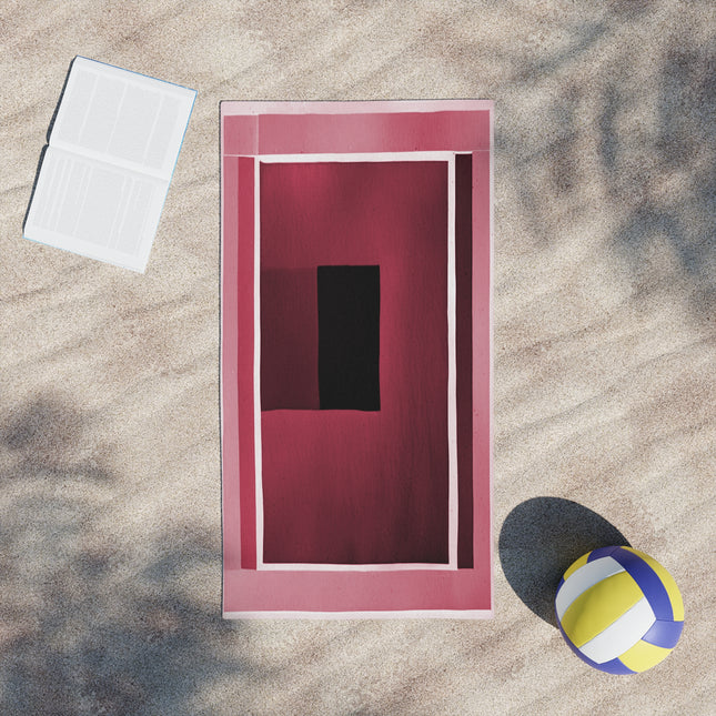 Red Shadow Beach Towel, 24" x 44"