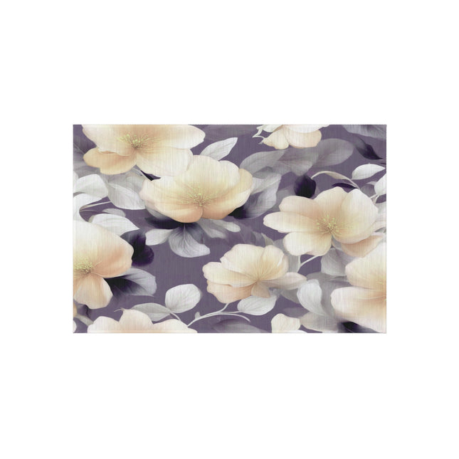 White Blush Floral Bunch Outdoor Rug, 24" x 36"