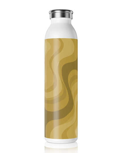 Brown Wavey Slim Water Bottle, 20 oz White