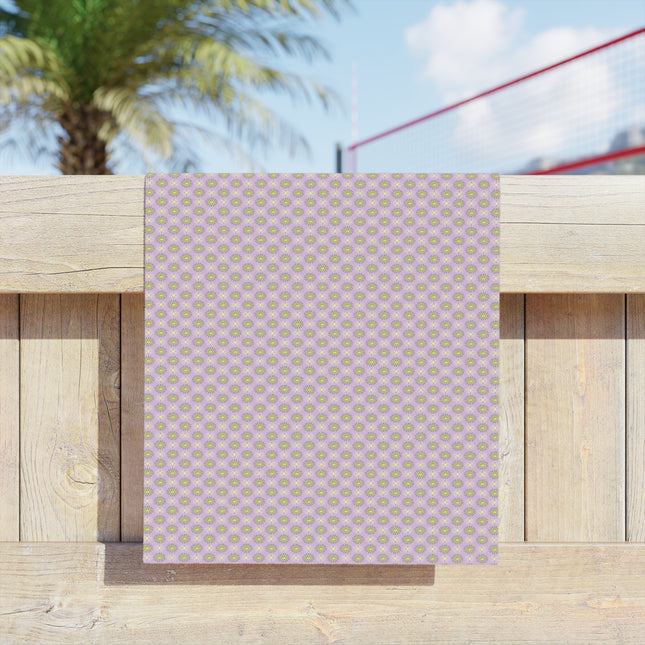 Magenta Star-crossed Bodies Beach Towel, 18" x 27"