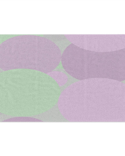 Pastel Lavender Purple and Soft Green Patches Rally Towel, 11" x 18"
