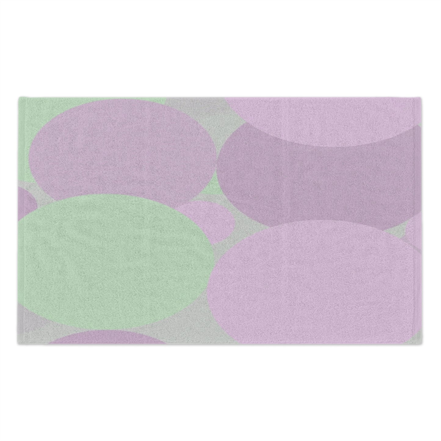 Pastel Lavender Purple and Soft Green Patches Rally Towel, 11" x 18"
