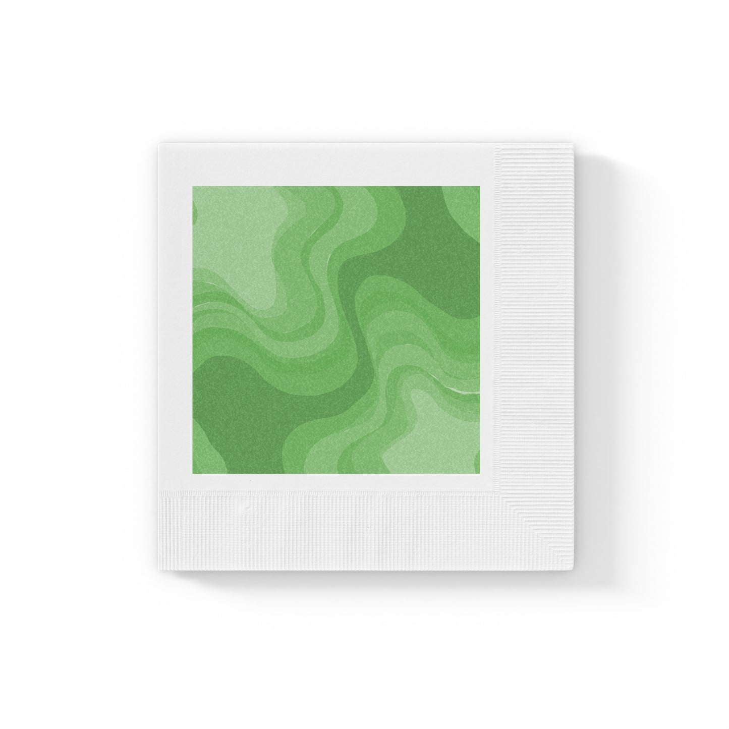 Greenie Meanie Wavey White Coined Napkins, 6.5" x 6.5"