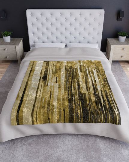 Striped Light Brown 50" x 60" Crushed Velvet Blanket