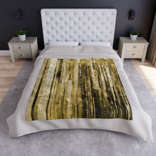 Striped Light Brown 50" x 60" Crushed Velvet Blanket