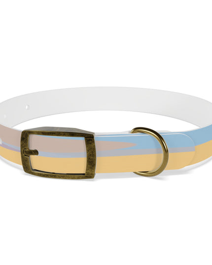 Pastel Baby Blue and Peach Patches Small Dog Collar