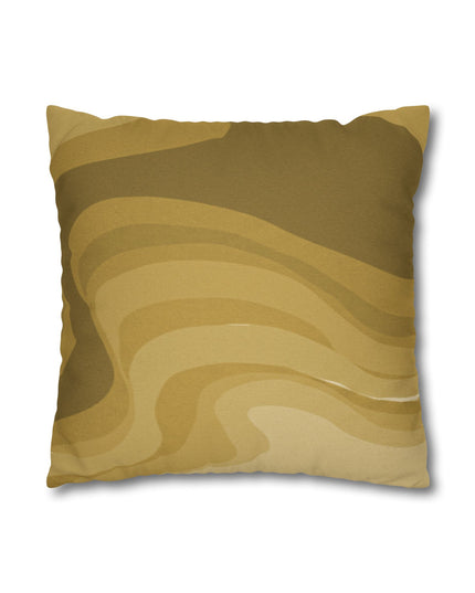 Brown Wavey Spun Polyester Square Pillowcase, 14" x 14"