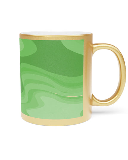 Greenie Meanie Wavey 11 oz Metallic Mug (Silver\Gold)