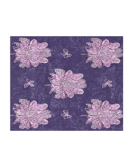 Magenta Floral Butterflies 50" x 60" Crushed Velvet Blanket