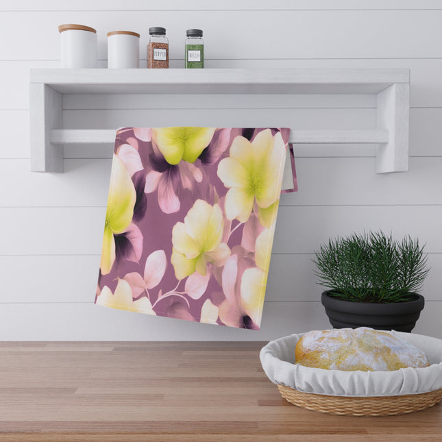 Lemon Blossom Floral Bunch Tea Towels (cotton, poly), 18" x "30