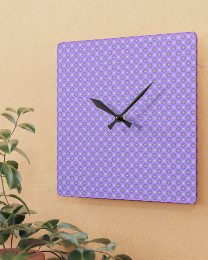 Lavender Star-crossed Bodies Acrylic Wall Clock, Round or Square, 10.75" x 10.75"