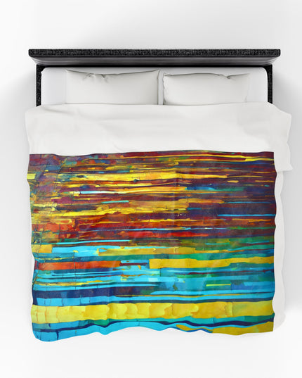 Striped Alpha Velveteen Plush Blanket, 60" x 80"