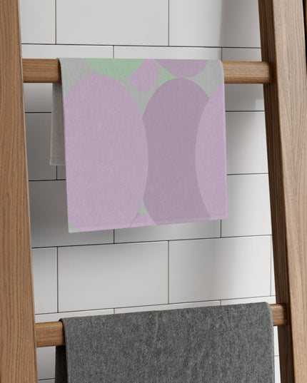 Pastel Lavender Purple and Soft Green Patches Rally Towel, 11" x 18"