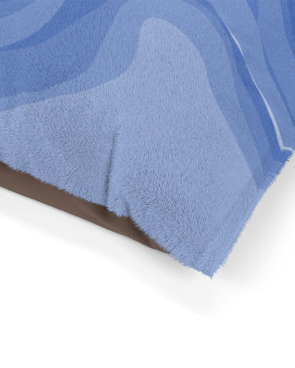 Deep Blue Wavey 50" × 40" Pet Bed