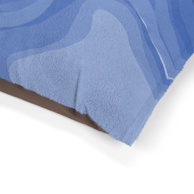 Deep Blue Wavey 50" × 40" Pet Bed