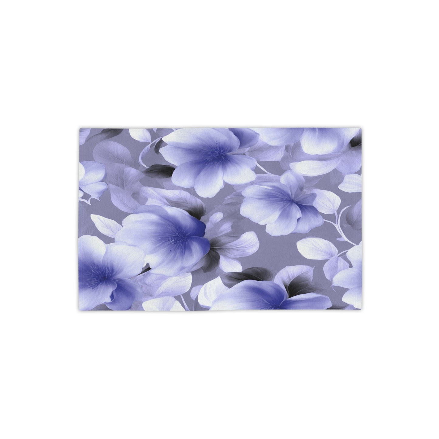 Indigo Blossom Floral Bunch Beach Towel, 18" x 27"