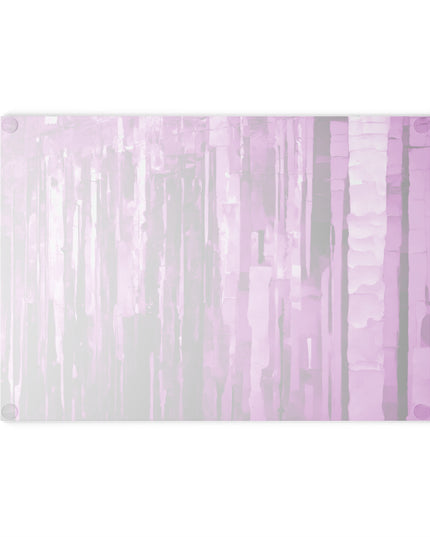 Striped Powder Lavender 8" x 11" Glass Cutting Board