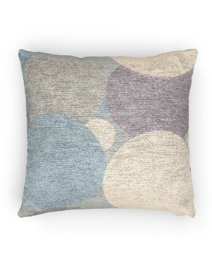 Pastel Blue and White Patches Woven Pillow, 17" x 18"