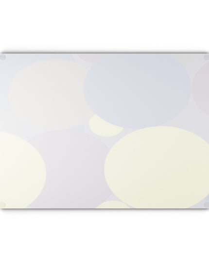 Pastel Soft Blue and Soft White Patches 11" x 15" Glass Cutting Board